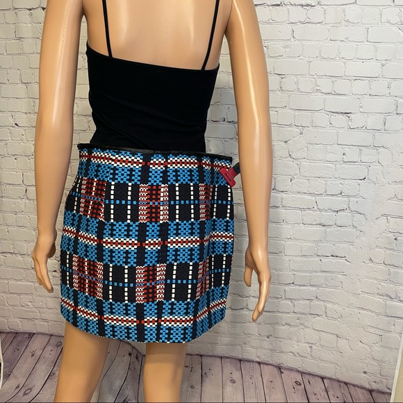 Zara Colorful Mini Skirt w/Zipper tribal print boho size large - Picture 7 of 11
